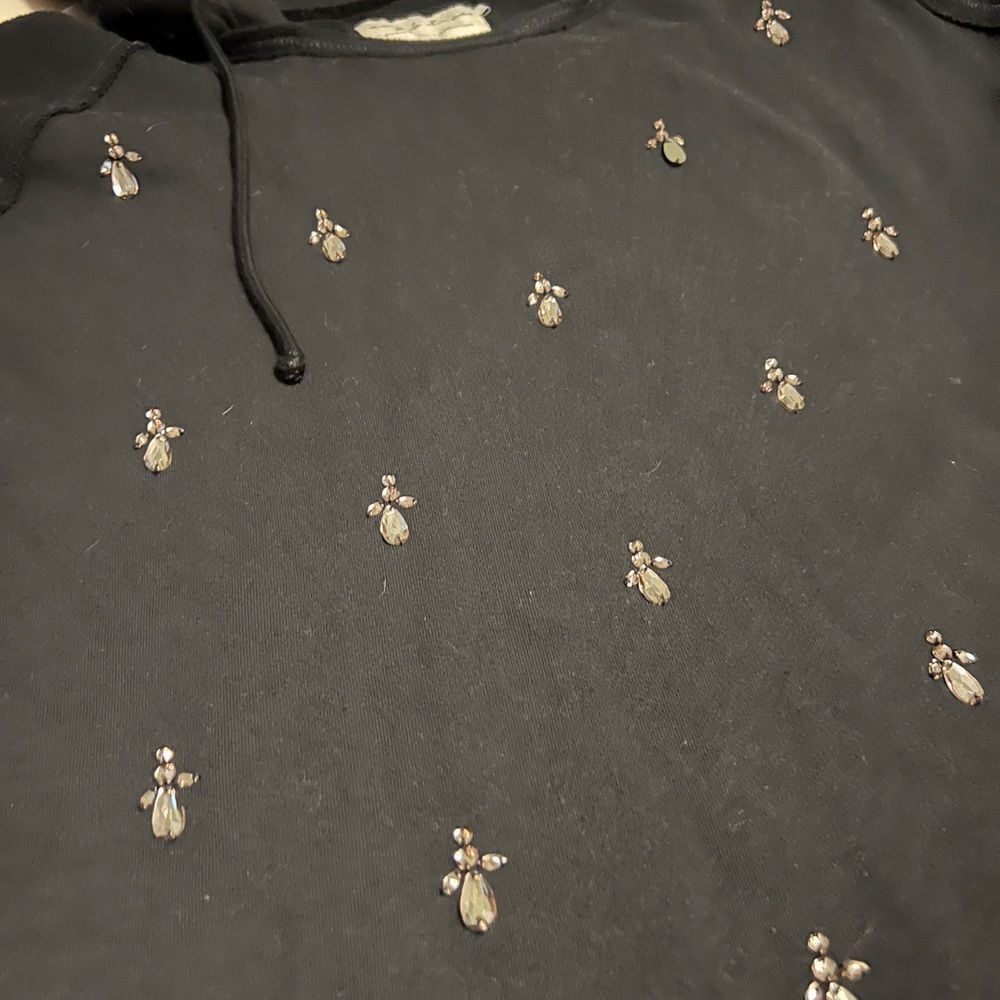 Evy’s Tree Wallis Black Hoodie with Embellishments